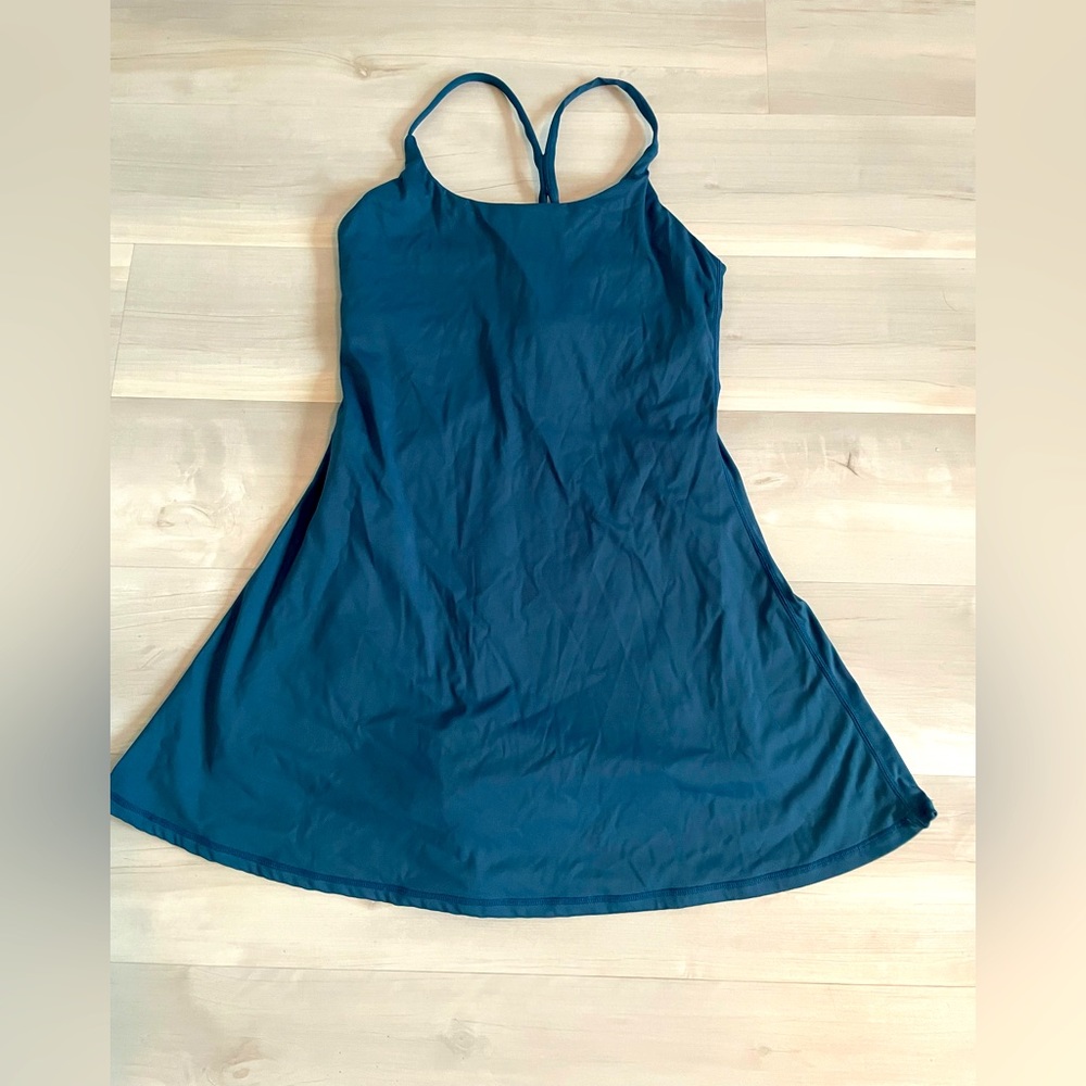 HALARA blue dress with shorts under